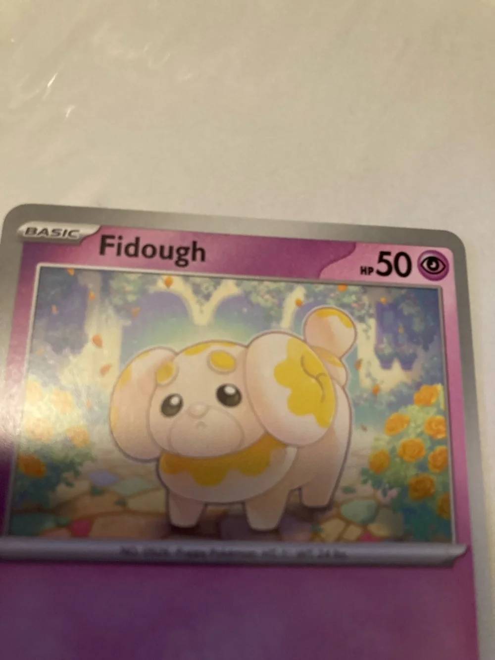 Pokemon Fidough Pink and Yellow Trading Card